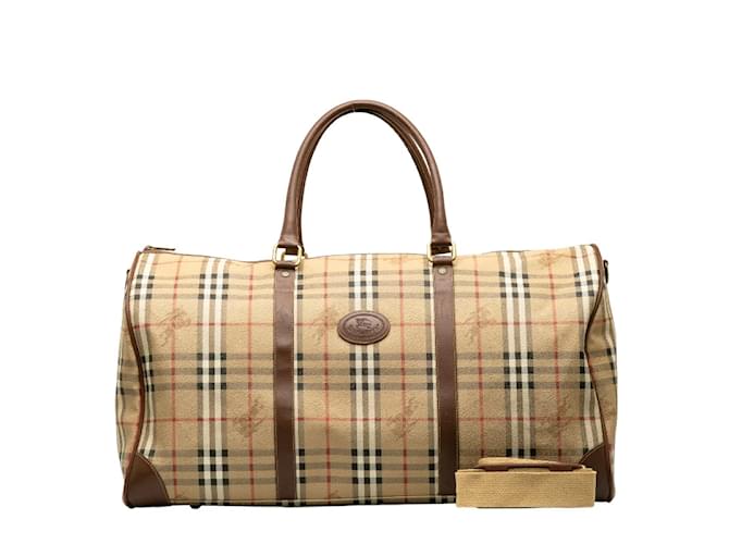Burberry Haymarket Check Travel Bag Beige Cloth  ref.1190775