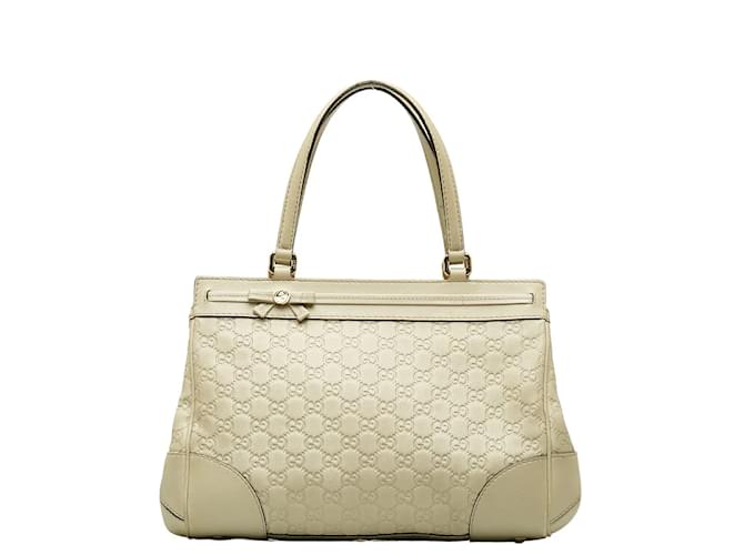Gucci GG Signature Mayfair Handbag 257063 White Leather  ref.1190787