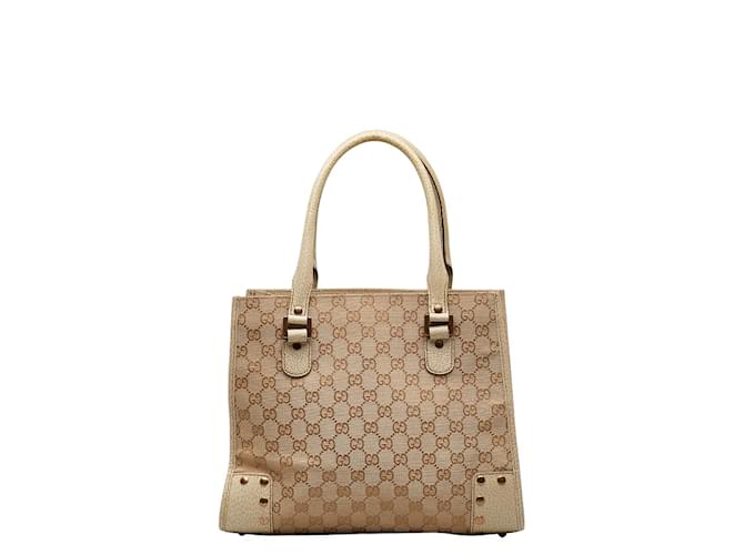 Gucci GG Canvas Handbag 124260 Beige Cloth  ref.1190789