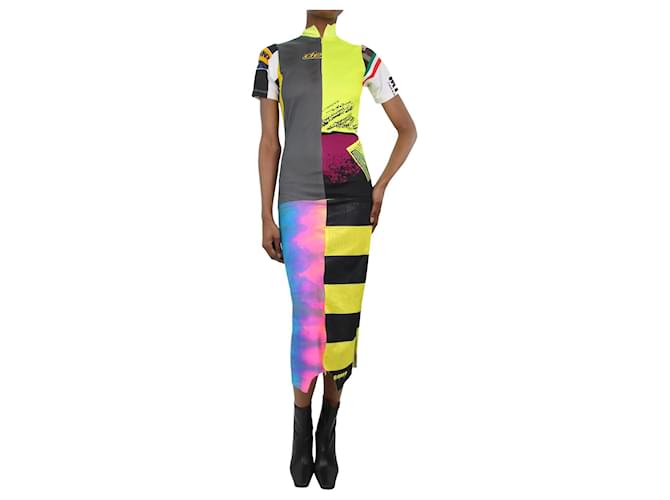 Autre Marque Multicoloured reconstructed cycling jersey dress - size XS Multiple colors Elastane  ref.1190802