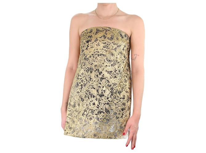 Ellery Gold lurex slit top - size UK 8 Golden Polyester  ref.1190808