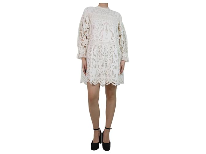 Ulla Johnson Abito in pizzo floreale color crema - taglia UK 8 Crudo Biancheria  ref.1190810