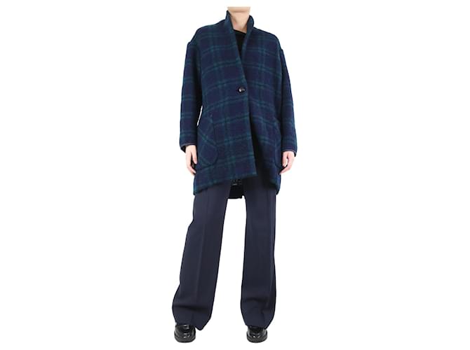 Isabel Marant Etoile Abrigo azul de mezcla de lana a cuadros - talla UK 8  ref.1190819