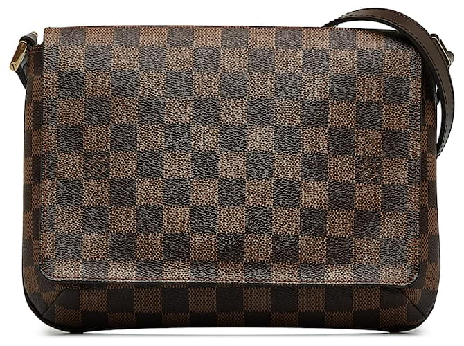 Louis Vuitton Brown Damier Ebene Musette Tango Short Strap Cloth  ref.1190846