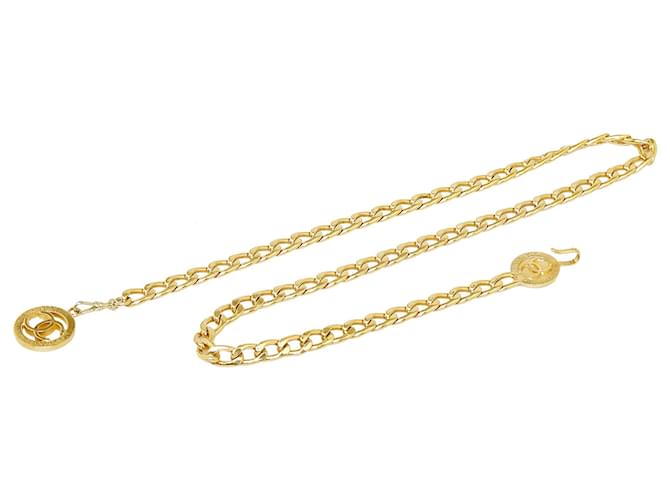 Cintura Chanel con maglie a catena in oro CC D'oro Metallo Placcato in oro  ref.1190880