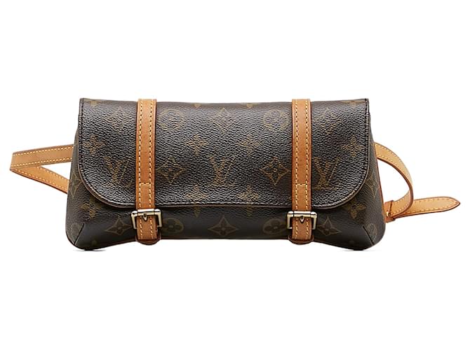 Louis Vuitton Brown Monogram Marelle Pochette Leather Cloth  ref.1190892