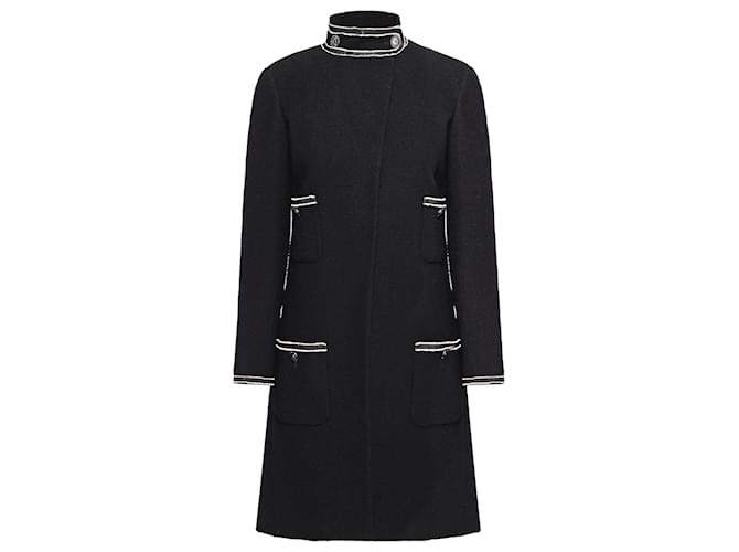 Chanel París / Abrigo de tweed negro Singapur  ref.1190933