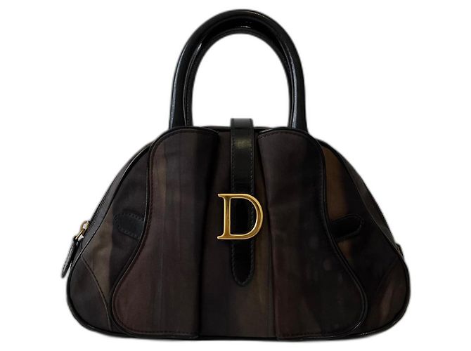 Saddle Bolsa-coco com sela Dior Preto Multicor Bronze