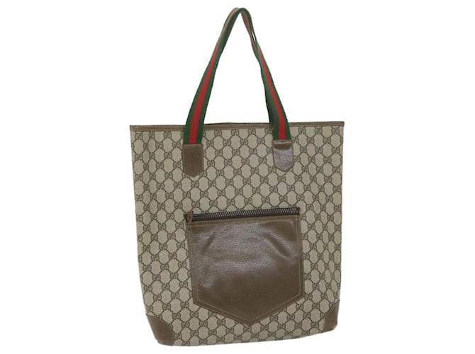GUCCI GG Supreme Web Sherry Line Tote Bag Beige Red Green 001 20 312 Auth ep2718  ref.1190937