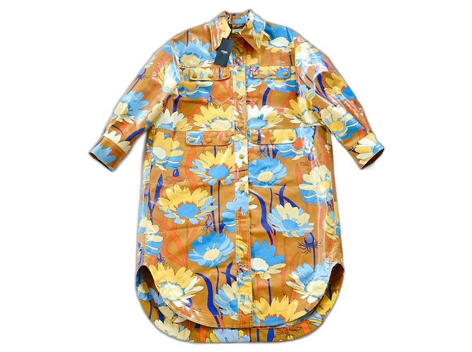 Fendi Oversized Printed Cotton Coat Multicolor Floral Multiple colors