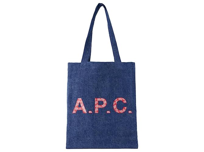 Apc Sac Shopper Lou - A.P.C. - Coton - Jean bleu  ref.1191084