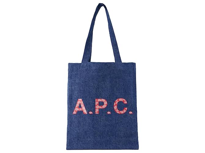 Apc Lou Shopper-Tasche - A.P.C. - Baumwolle - Blauer Denim  ref.1191084