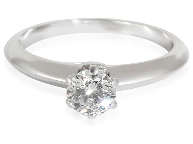 TIFFANY & CO. Anel de noivado solitário de diamante em platina H VS2 0.45 ctw Prata Metálico Metal  ref.1191093
