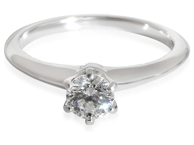 TIFFANY & CO. Bague de fiançailles diamant en platine G VS1 Métal Argenté Métallisé  ref.1191096