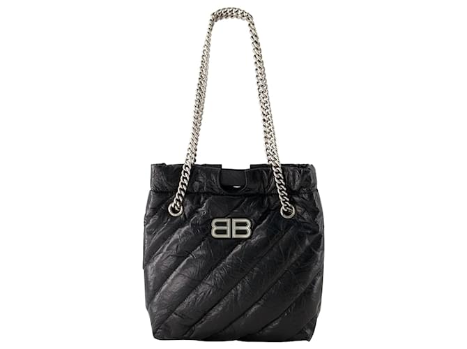 Crush S Shopper Bag - Balenciaga - Leather - Black Pony-style calfskin  ref.1191102