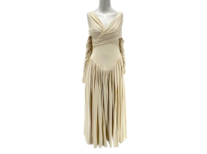 KHAITE  Dresses T.International S Cotton Beige  ref.1191174