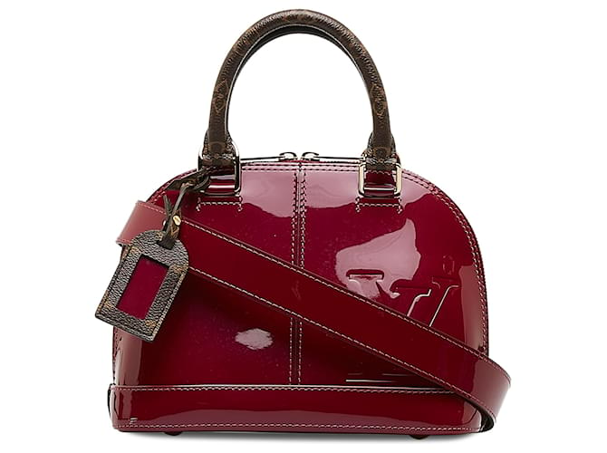 Louis Vuitton Red Vernis Miroir Alma BB Leather Cloth  ref.1191285