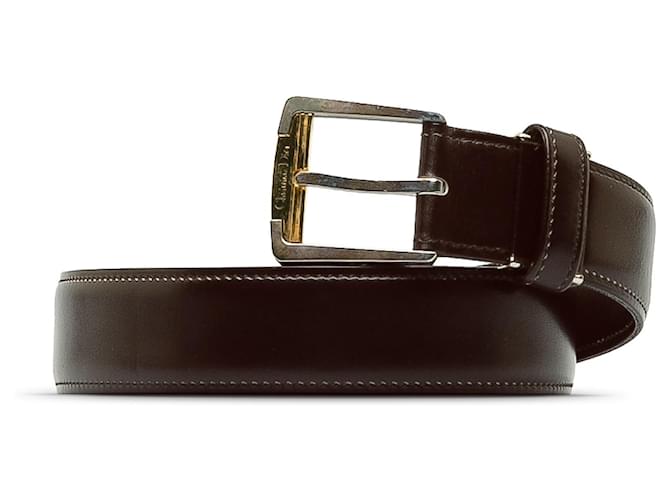 Dior Brown Leather Belt Pony-style calfskin  ref.1191307