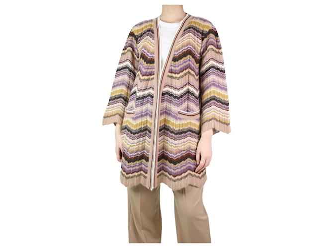 Missoni Multicoloured zigzag wool-blend cardigan - size UK 12 Multiple colors  ref.1191345