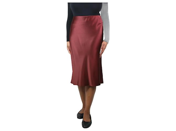 Joseph Burgundy silk satin skirt - size UK 14 Dark red  ref.1191354