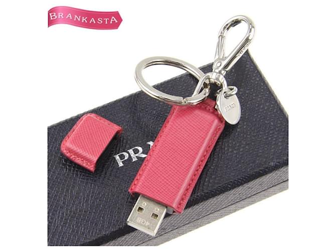 Prada Bag charms Pink Leather  ref.1191370