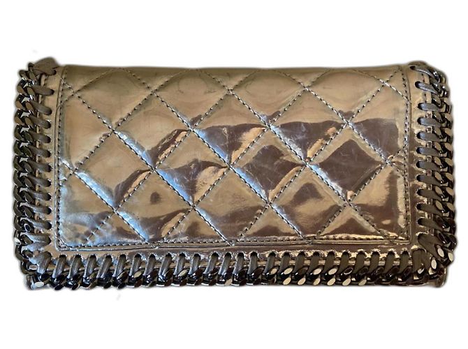 Stella Mc Cartney Cartera Stella McCartney de charol plateado con efecto acolchado Plata
