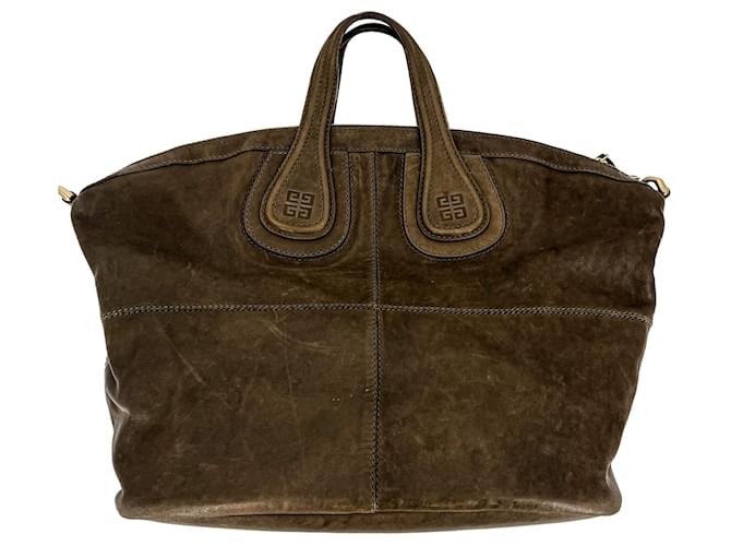 Givenchy Rouxinol Couro Médio 2-Ways Weekender Bag Marrom  ref.1191407