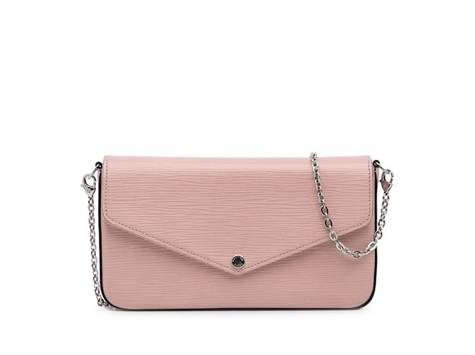 Pink Louis Vuitton Epi Pochette Felicie Crossbody Bag Leather  ref.1191422