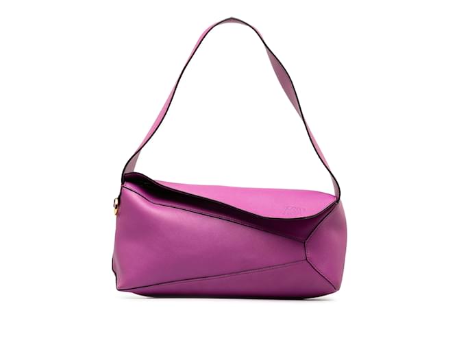 Purple Loewe Puzzle Shoulder Bag Leather  ref.1191488