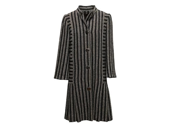 Autre Marque Vintage preto e branco Pauline Trigere para casaco de lã Bergdorf Goodman tamanho O/S  ref.1191500