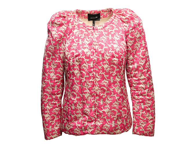 Pink & Cream Isabel Marant Silk-Blend Printed Jacket Size 3  ref.1191505