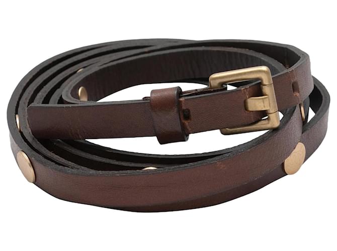 Dark Brown Chanel Skinny Leather Belt  ref.1191507