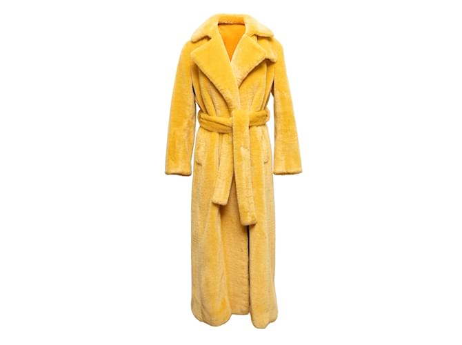 Autre Marque Yellow Maison Atia Genevieve Faux Fur Coat Size 1  ref.1191510