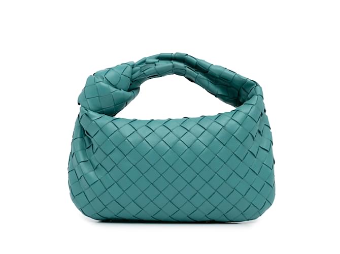 Blue Bottega Veneta Mini Intrecciato Jodie Handbag Leather  ref.1191515
