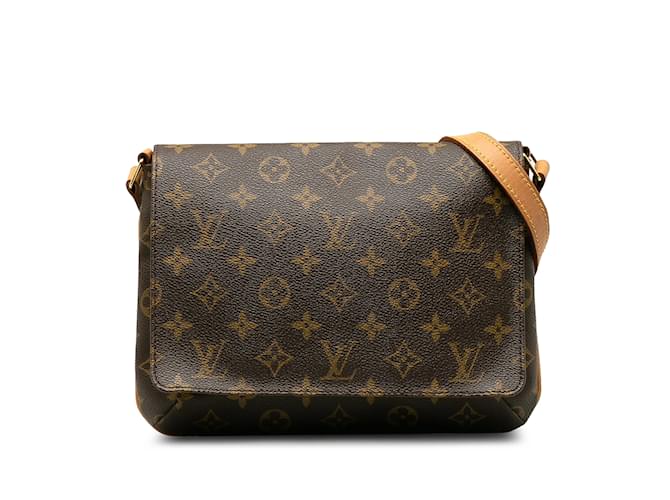 Brown Louis Vuitton Monogram Musette Tango Short Strap Shoulder Bag Leather  ref.1191524