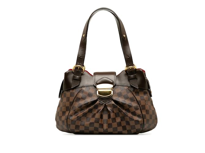 Brown Louis Vuitton Damier Ebene Sistina PM Shoulder Bag Leather  ref.1191531
