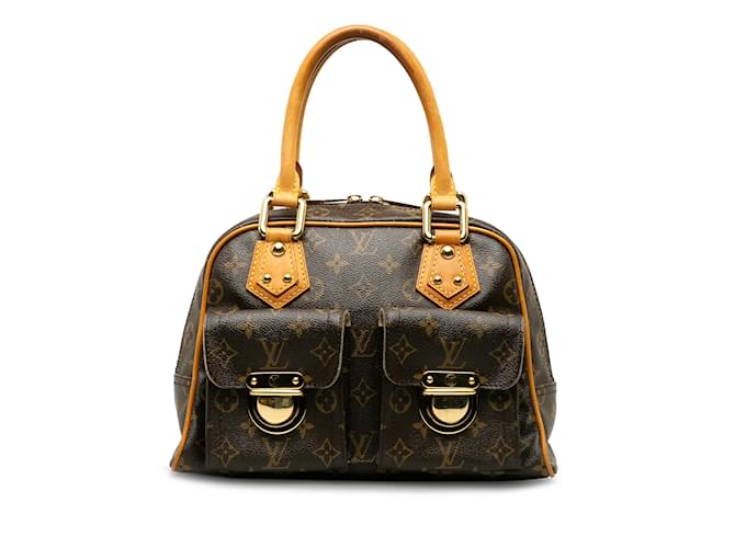 Sac à main marron Louis Vuitton Monogram Manhattan PM Cuir  ref.1191538