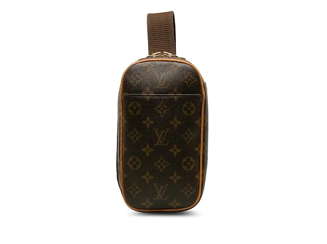 Brown Louis Vuitton Monogram Pochette Gange Crossbody Bag Cloth  ref.1191547