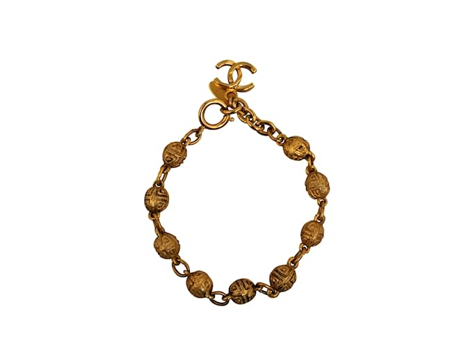 Goldenes Chanel CC-Armband Metall  ref.1191560