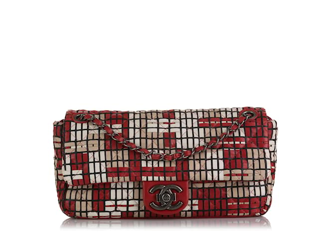 Red Chanel Medium CC Matelasse Shouder Bag Leather  ref.1191565