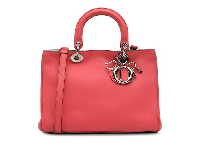 Bolso satchel Diorissimo mediano Dior rosa Cuero  ref.1191569