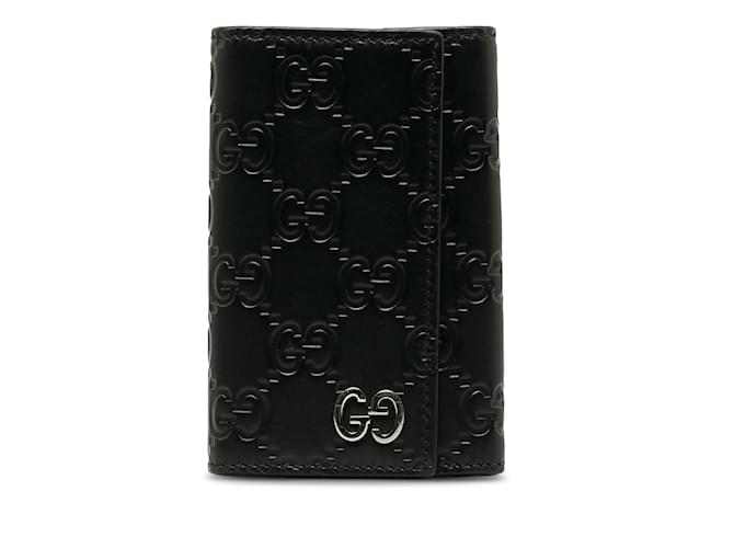 Gucci Guccissima noir 6 Étui porte-clés Cuir  ref.1191588