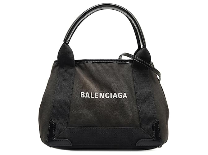 Bolso satchel Cabas XS de lona Balenciaga negro Cuero  ref.1191604