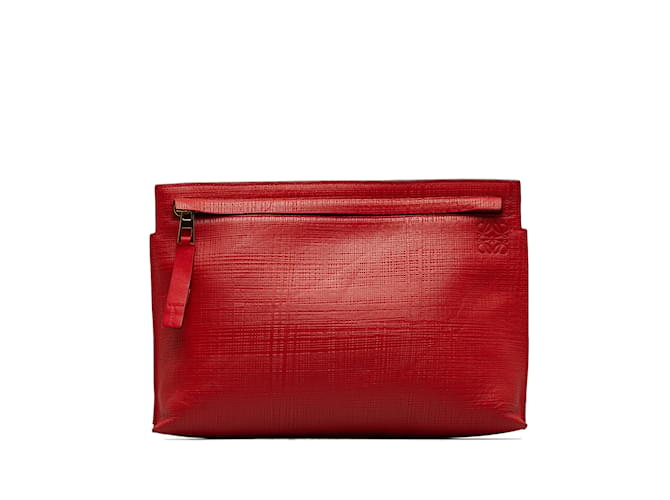 Red Loewe Anagram Clutch Bag Leather  ref.1191605