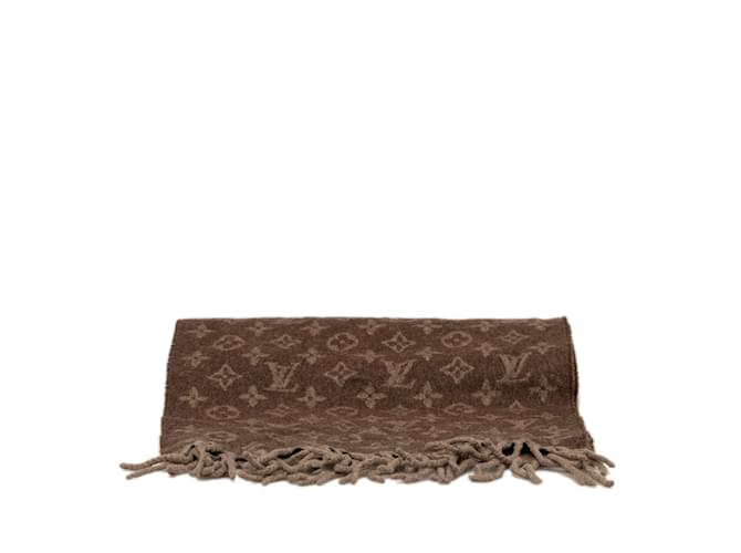 Brown Louis Vuitton Monogram Wool and Cashmere Scarf Scarves  ref.1191612