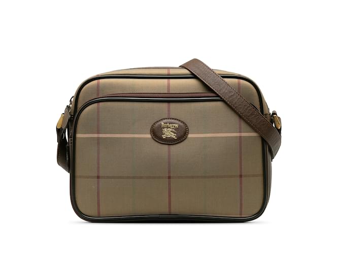 Brown Burberry Vintage Check Crossbody Bag Leather  ref.1191679