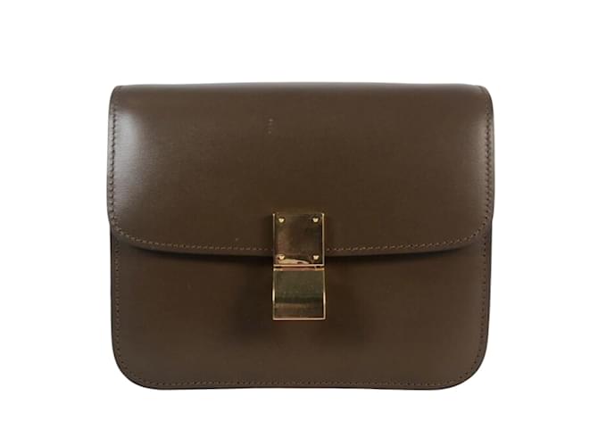 Céline Brown Celine Small Classic Box Crossbody Bag Leather  ref.1191690