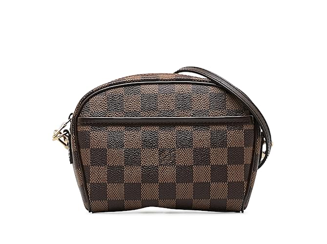 Brown Louis Vuitton Damier Ebene Ipanema Pochette Crossbody Bag Leather  ref.1191692
