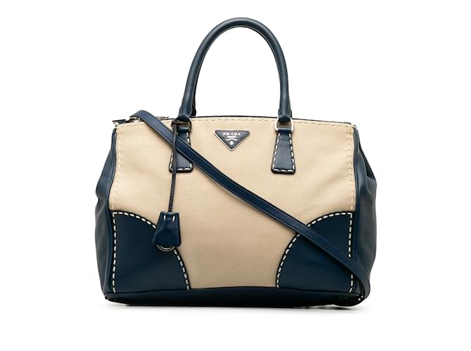 Double Tan Prada Small City Calf Hand Stitched Galleria lined Zip Satchel Camel Leather  ref.1191705