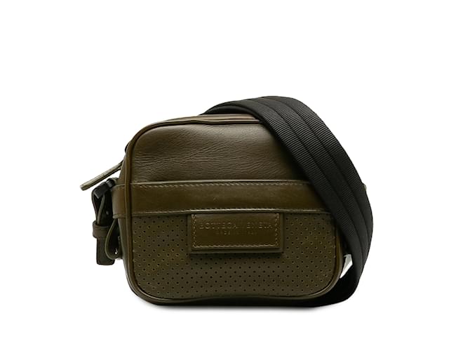 Green Bottega Veneta Perforated Leather Crossbody Bag  ref.1191733